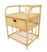 Load image into Gallery viewer, Breeze Suzane Natural Rattan One Drawer Bedside Table.