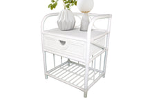 Load image into Gallery viewer, Breeze Suzane Natural Rattan One Drawer Bedside Table Solid White - breezehomeau