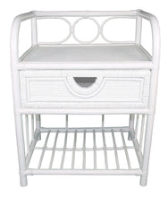 Load image into Gallery viewer, Breeze Suzane Natural Rattan One Drawer Bedside Table Solid White - breezehomeau