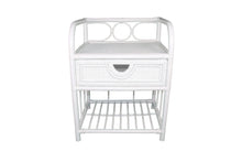 Load image into Gallery viewer, Breeze Suzane Natural Rattan One Drawer Bedside Table Solid White - breezehomeau