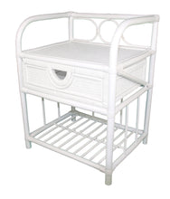 Load image into Gallery viewer, Breeze Suzane Natural Rattan One Drawer Bedside Table Solid White - breezehomeau