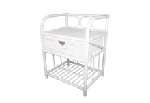 Load image into Gallery viewer, Breeze Suzane Natural Rattan One Drawer Bedside Table Solid White - breezehomeau
