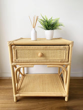 Load image into Gallery viewer, Breeze Flores Natural Rattan One Drawer Bedside Table.