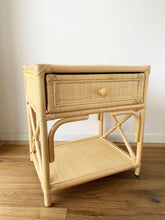Load image into Gallery viewer, Breeze Flores Natural Rattan One Drawer Bedside Table.