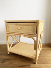 Load image into Gallery viewer, Breeze Flores Natural Rattan One Drawer Bedside Table.