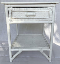 Load image into Gallery viewer, Breeze Lovina Natural Rattan One Drawer Bedside Table - Solid White.