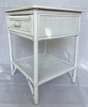 Load image into Gallery viewer, Breeze Lovina Natural Rattan One Drawer Bedside Table - Solid White.