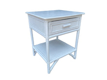 Load image into Gallery viewer, Breeze Lovina Natural Rattan One Drawer Bedside Table - Solid White.