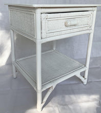 Load image into Gallery viewer, Breeze Lovina Natural Rattan One Drawer Bedside Table - Solid White.
