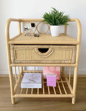 Load image into Gallery viewer, Breeze Suzane Natural Rattan One Drawer Bedside Table.