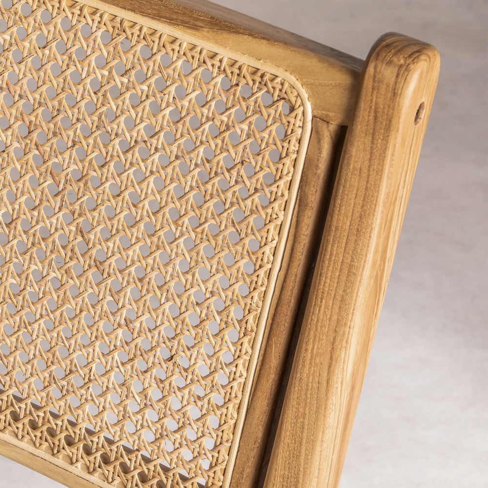 Breeze Djawa Solid Teak and Natural Cane Chair - breezehomeau
