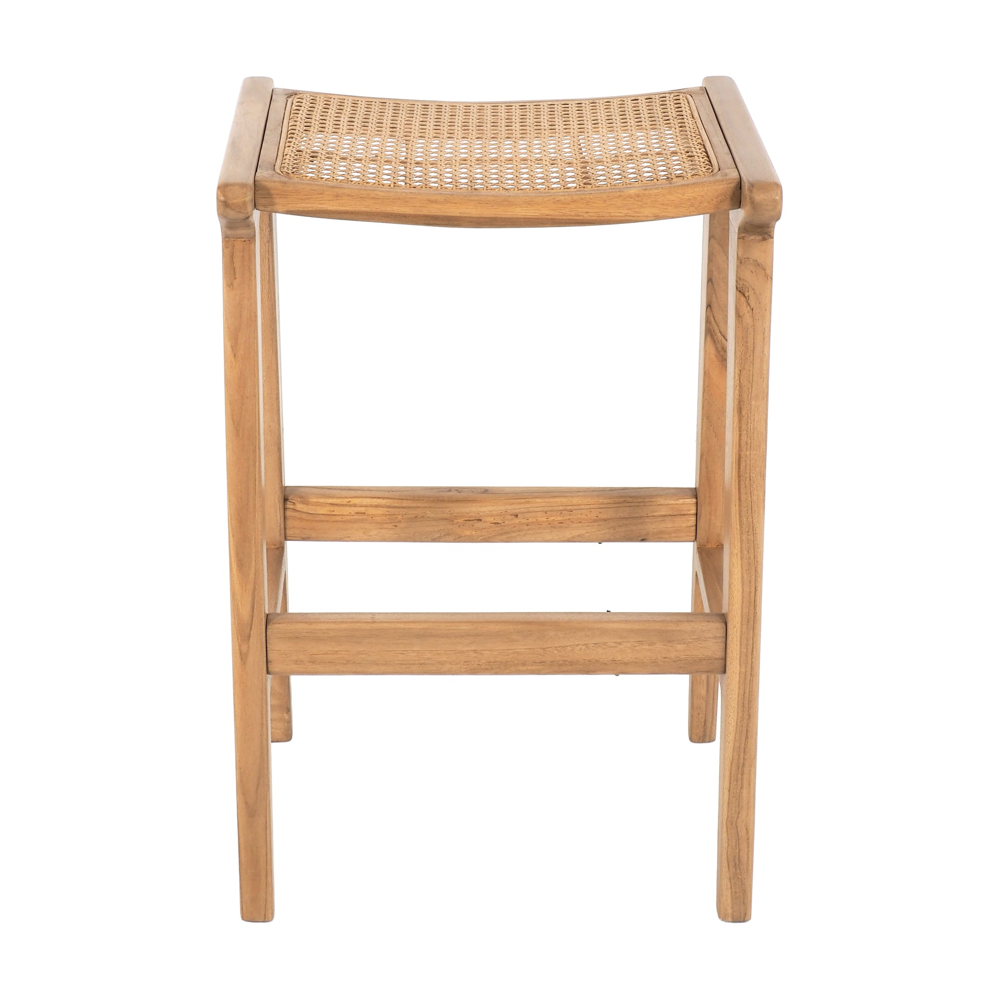 Breeze Djawa Solid Teak and Natural Cane Counter Stool - breezehomeau