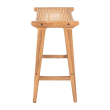 Load image into Gallery viewer, Breeze Djawa Solid Teak and Natural Cane Counter Stool
