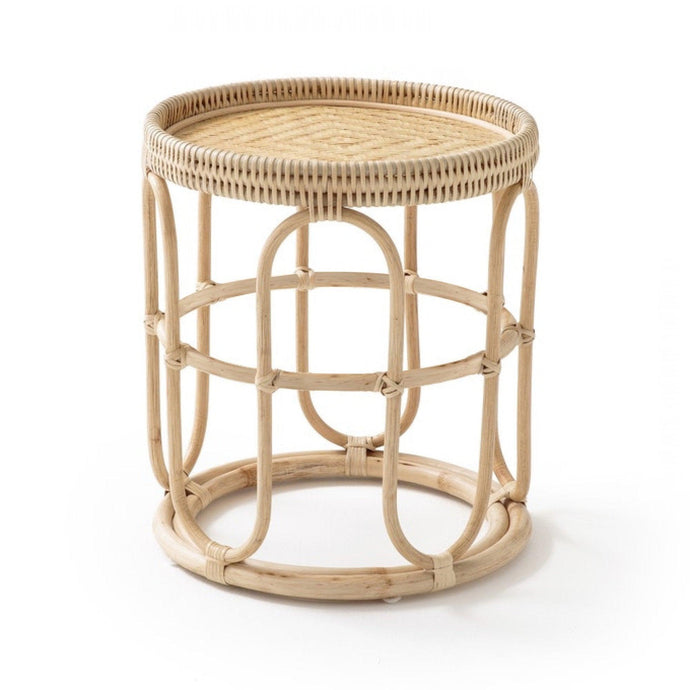 Breeze Viera D45 Natural Rattan Tray Top Side Table Bedside - breezehomeau