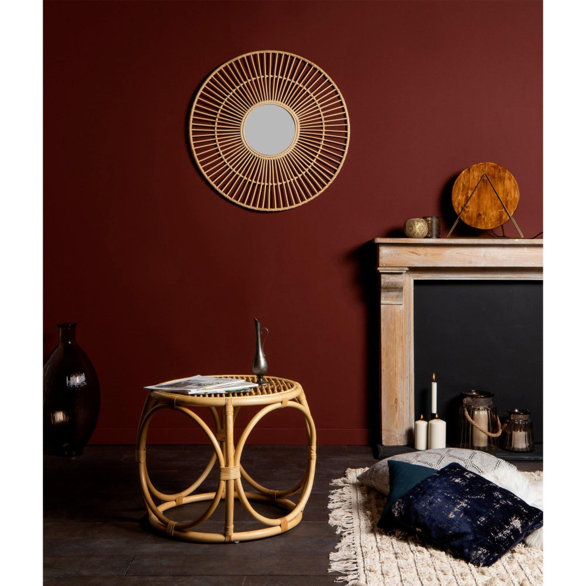 Breeze Dadu D45 Natural Rattan Side Table Bedside.