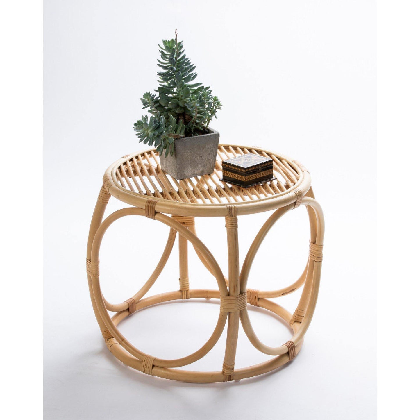 Breeze Dadu D45 Natural Rattan Side Table Bedside.