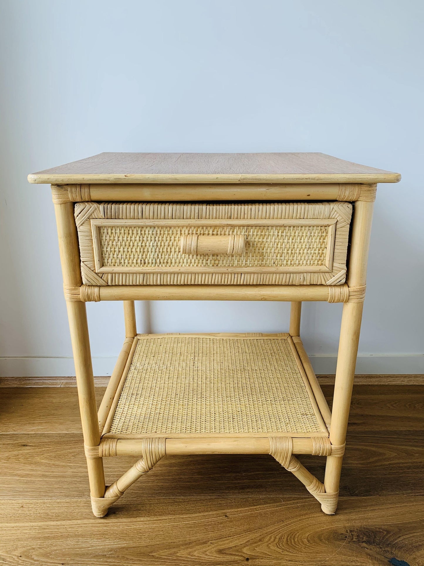 Breeze Lovina Natural Rattan One Drawer Bedside Table.