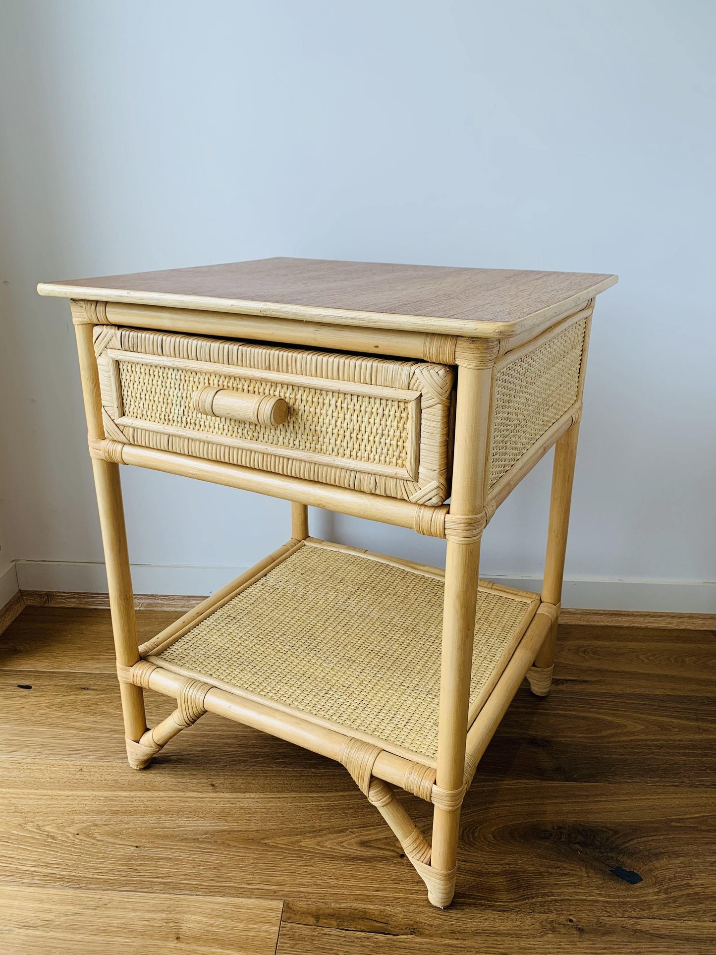 Breeze Lovina Natural Rattan One Drawer Bedside Table.