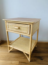 Load image into Gallery viewer, Breeze Lovina Natural Rattan One Drawer Bedside Table.
