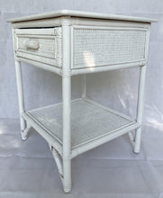 Load image into Gallery viewer, Breeze Lovina Natural Rattan One Drawer Bedside Table - Solid White.
