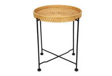 Load image into Gallery viewer, Breeze Borneo Natural Rattan Tray Top Side Table Bedside.
