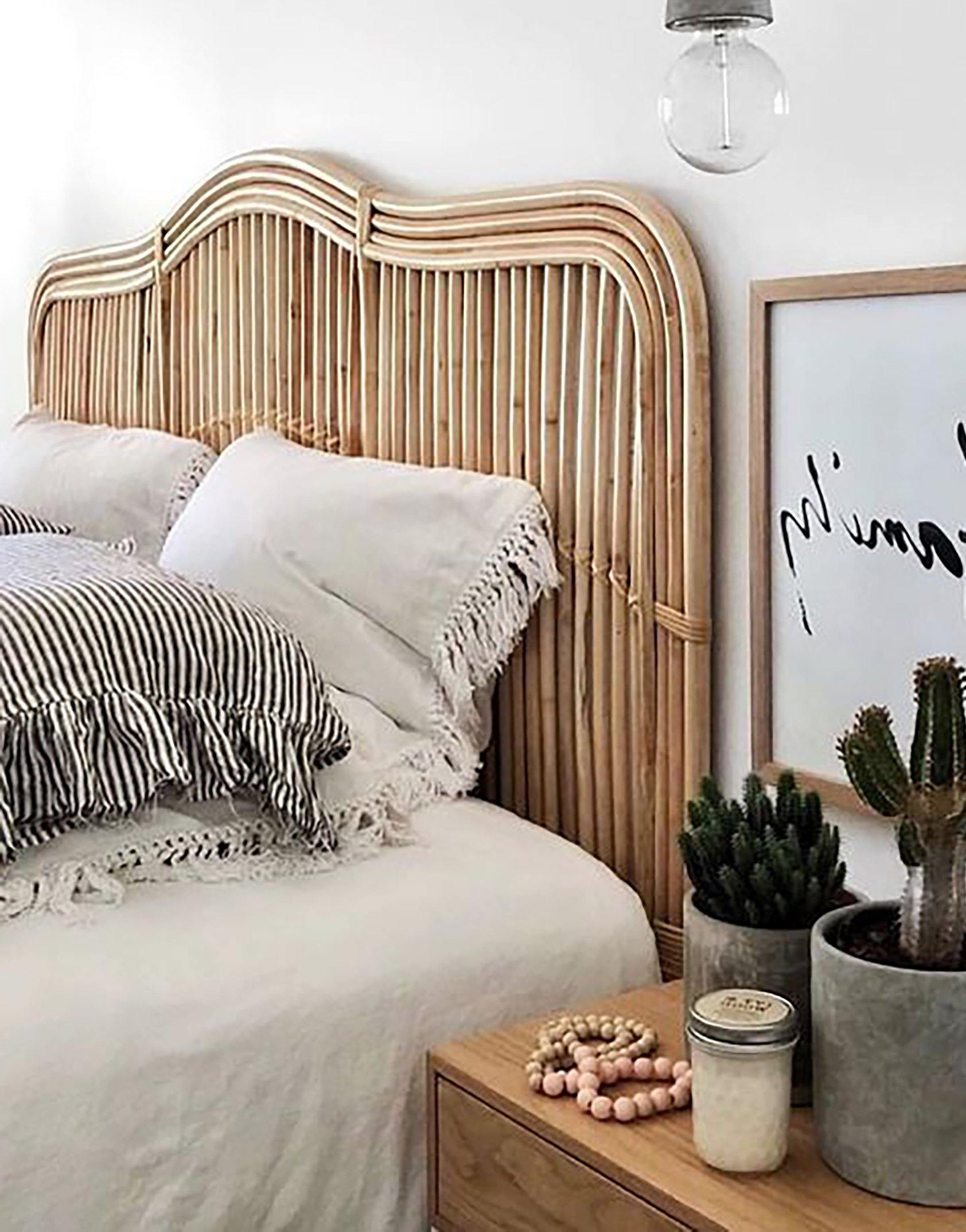 Breeze Athens Queen Size Natural Rattan Headboard Bedhead.