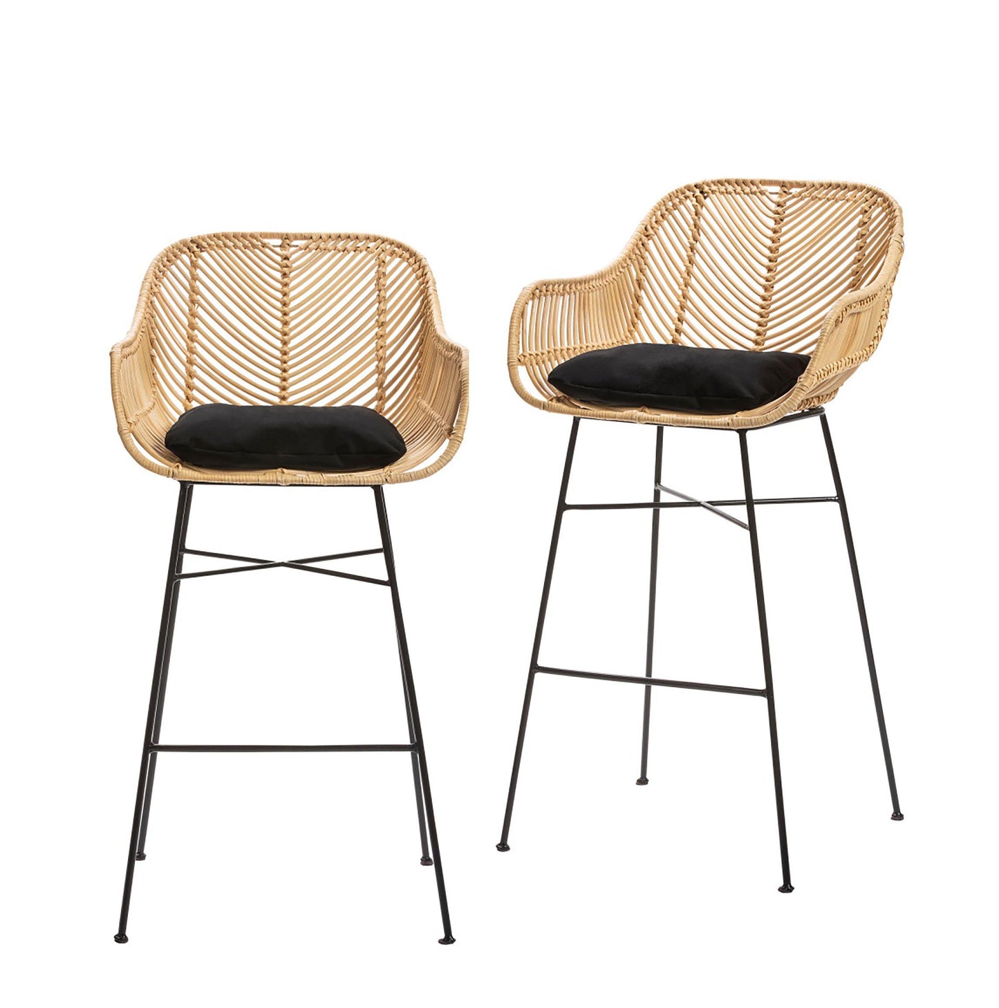 Breeze Komodo Natural Rattan 66cm Counter Stool Set of 2.