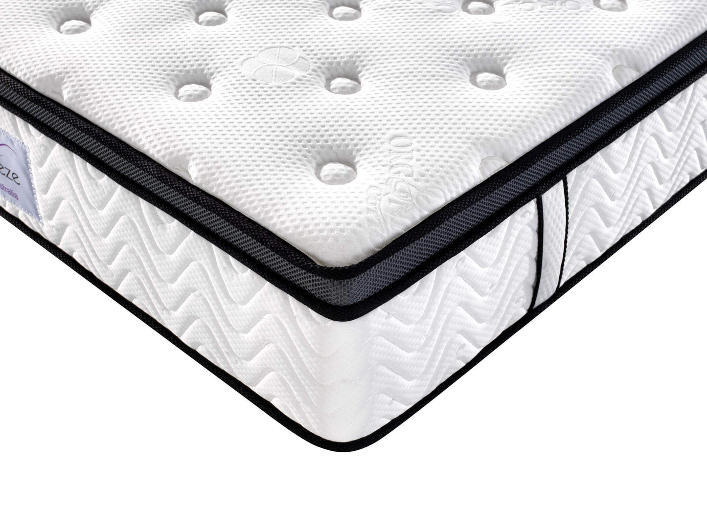 Breeze® Single / Double / Queen / King Mattress Bed Plush Memory Foam Euro Top 5 Zone Pocket Spring Organic Cotton 32cm.