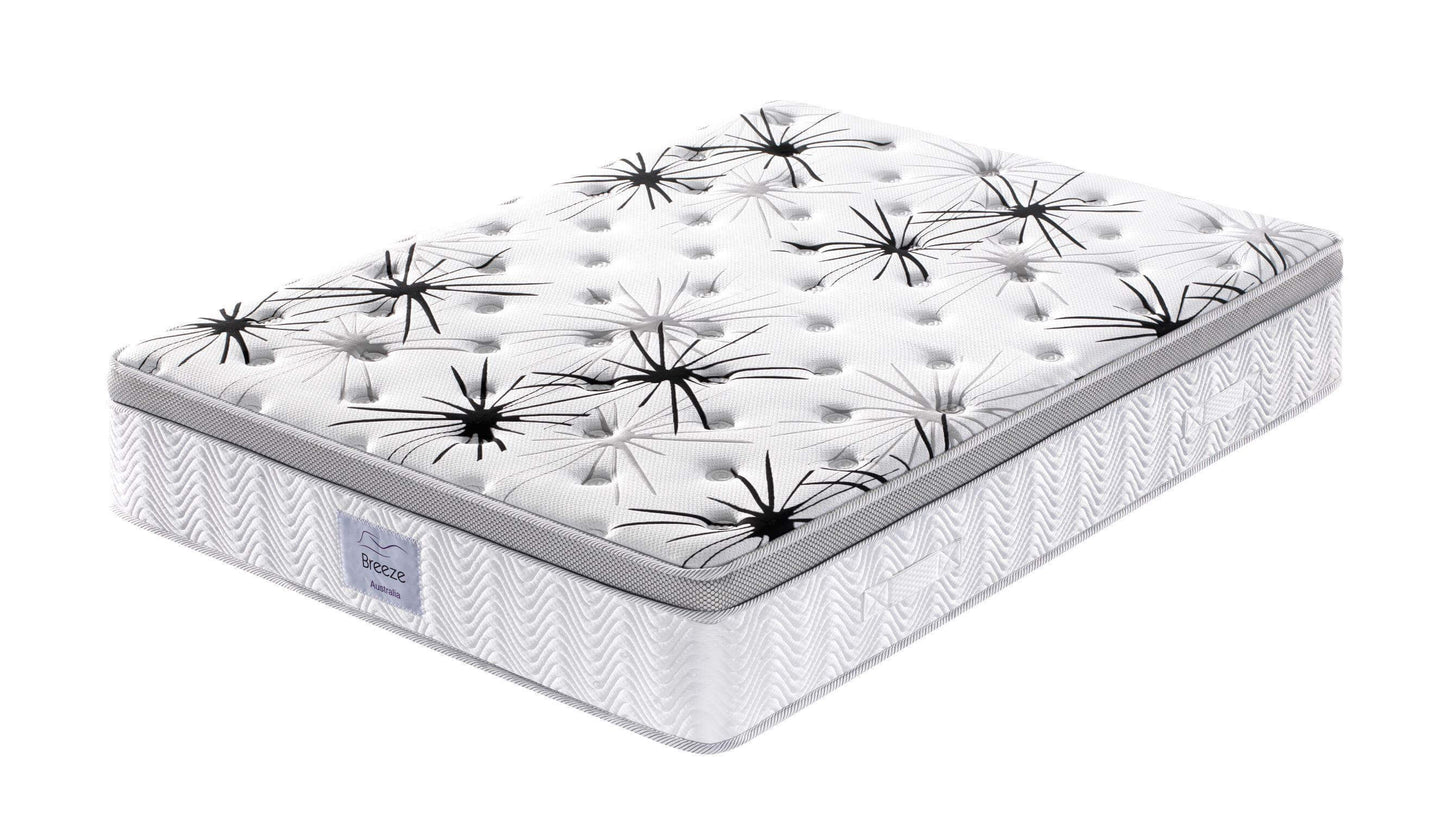 Breeze® Double / Queen / King Mattress Bed Cool Gel Infused Memory Foam Euro Top 7 Zone 34cm.