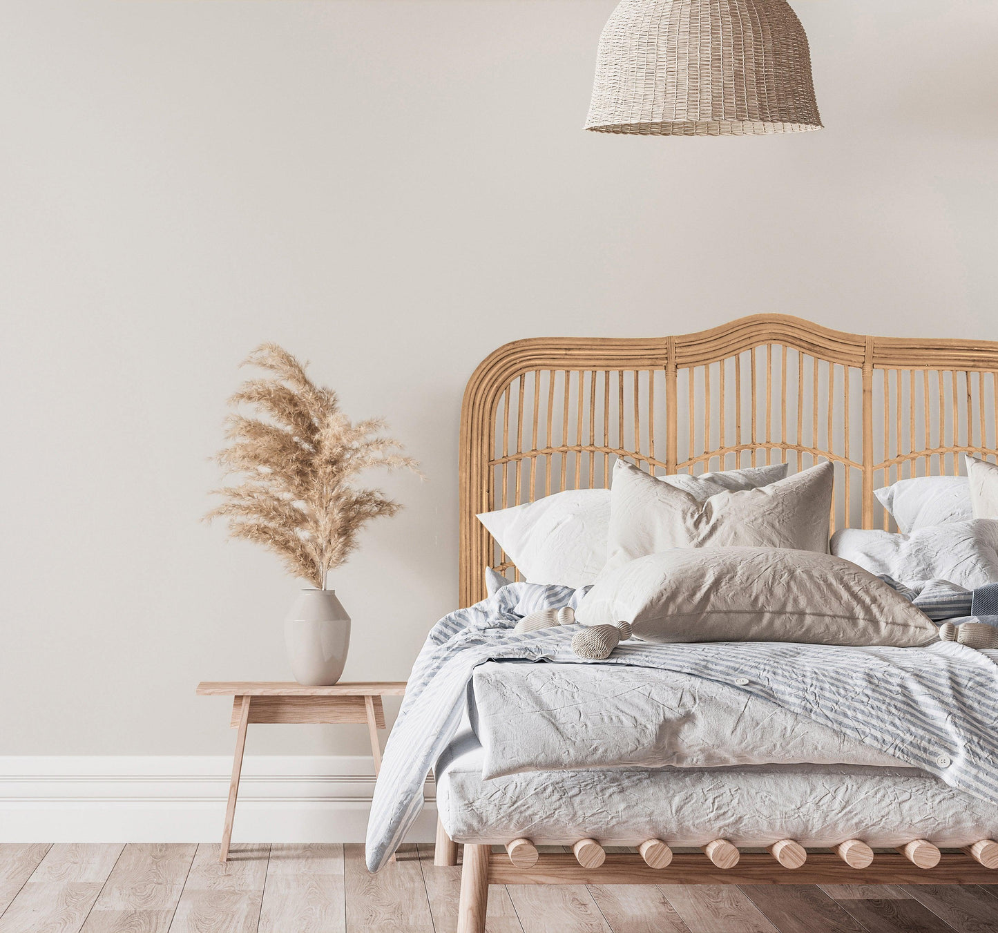Breeze Athens Queen Size Natural Rattan Headboard Bedhead - breezehomeau